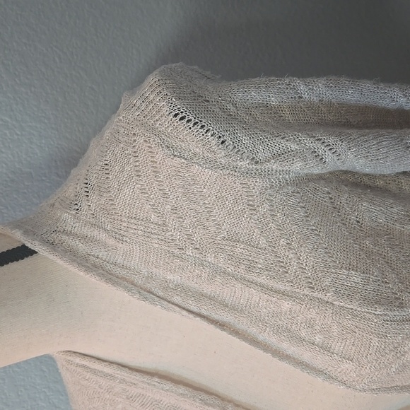 EILEEN FISHER Open Front Cardigan Cotton Linen Blend Cream Sz Petite Lrg - Picture 4 of 12